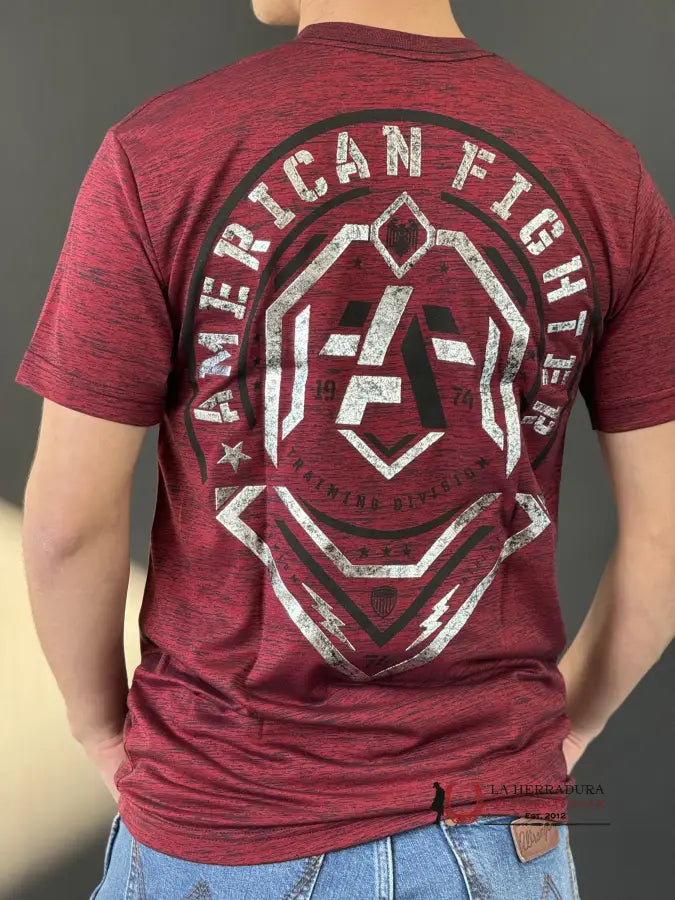 American Fighter T-Shirt Red Silver/Black Ropa Hombres