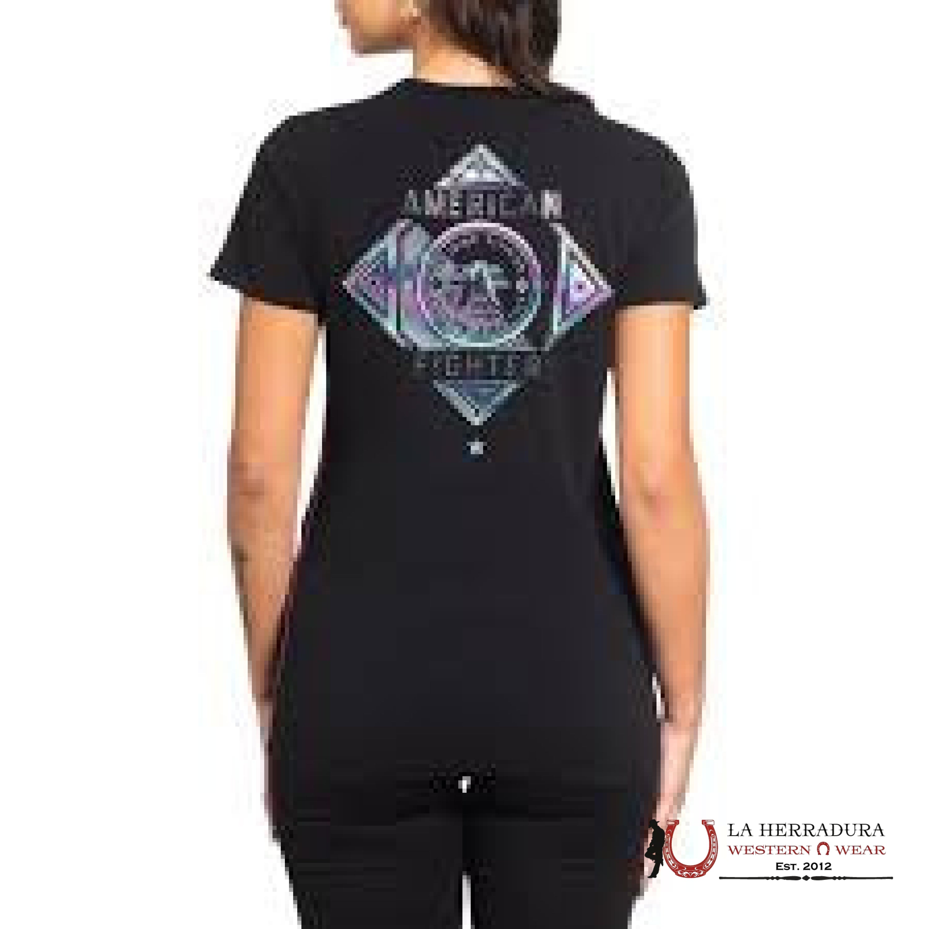 AMERICAN FIGHTER WOMEN GARDNER BLACK T SHIRT FW13841 ROPA MUJERES