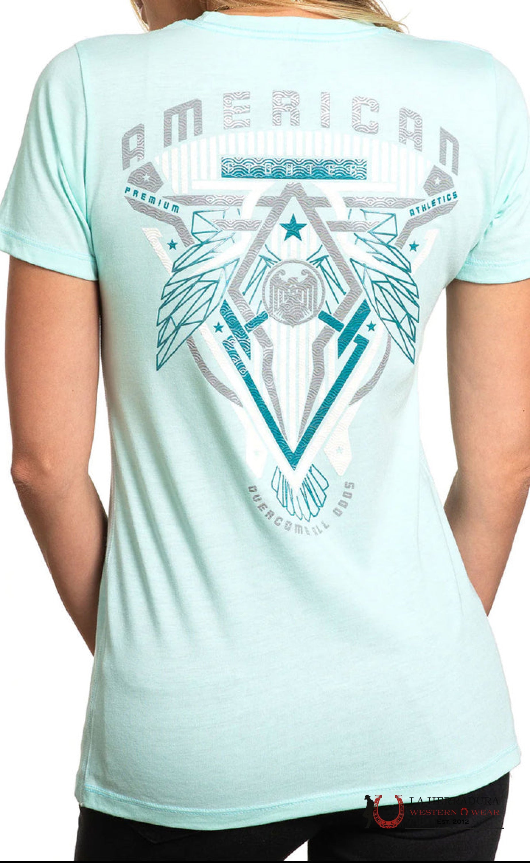 AMERICAN FIGHTER WOMEN T-SHIRT BABY BLUE CPRSTWN FW14234 ROPA MUJERES