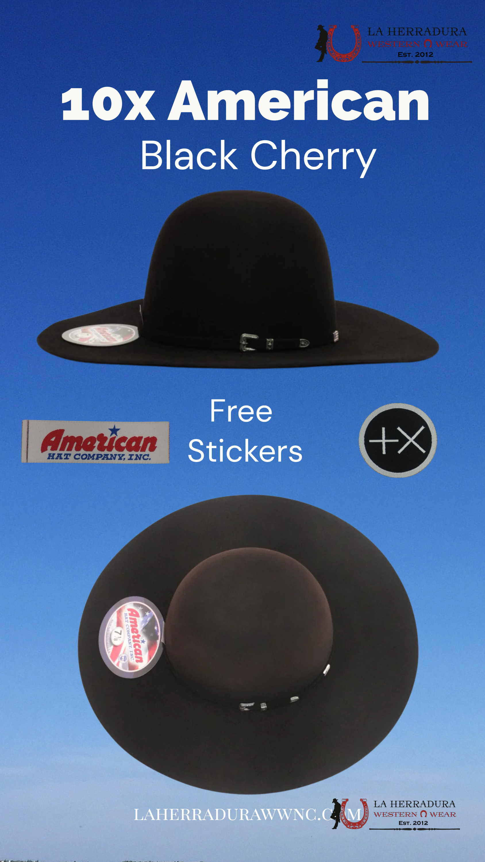 American Hat 10x Black Cherry Cowboy Hat TEJANA