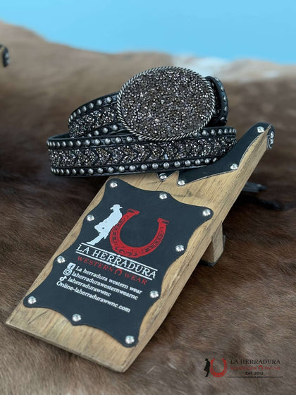 ANGEL RANCH BLACK JEWL BELT- D140007701