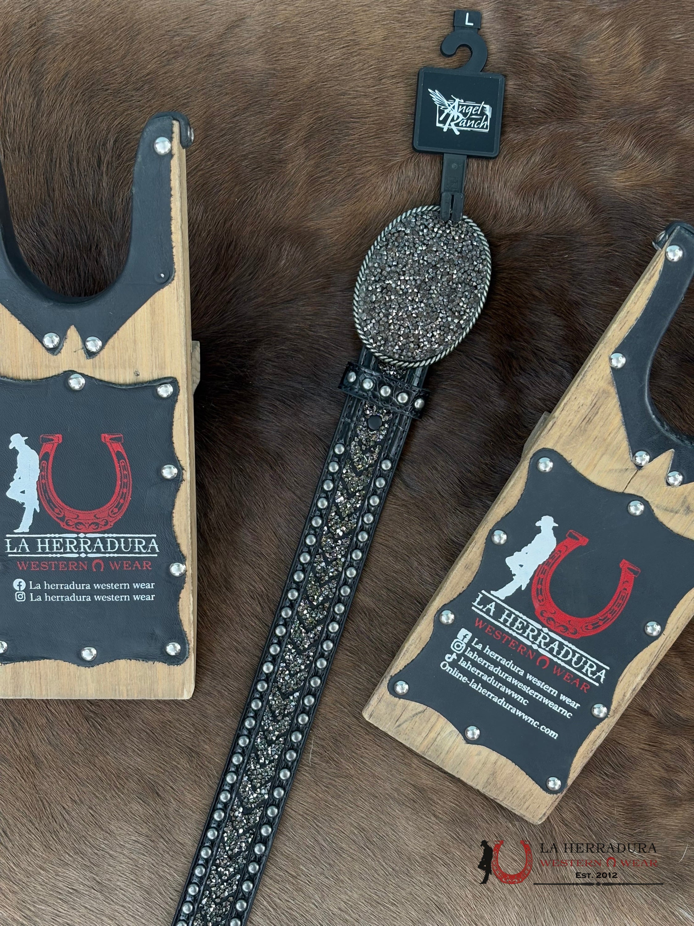 Angel Ranch Black Jewl Belt Cinturones Mujeres