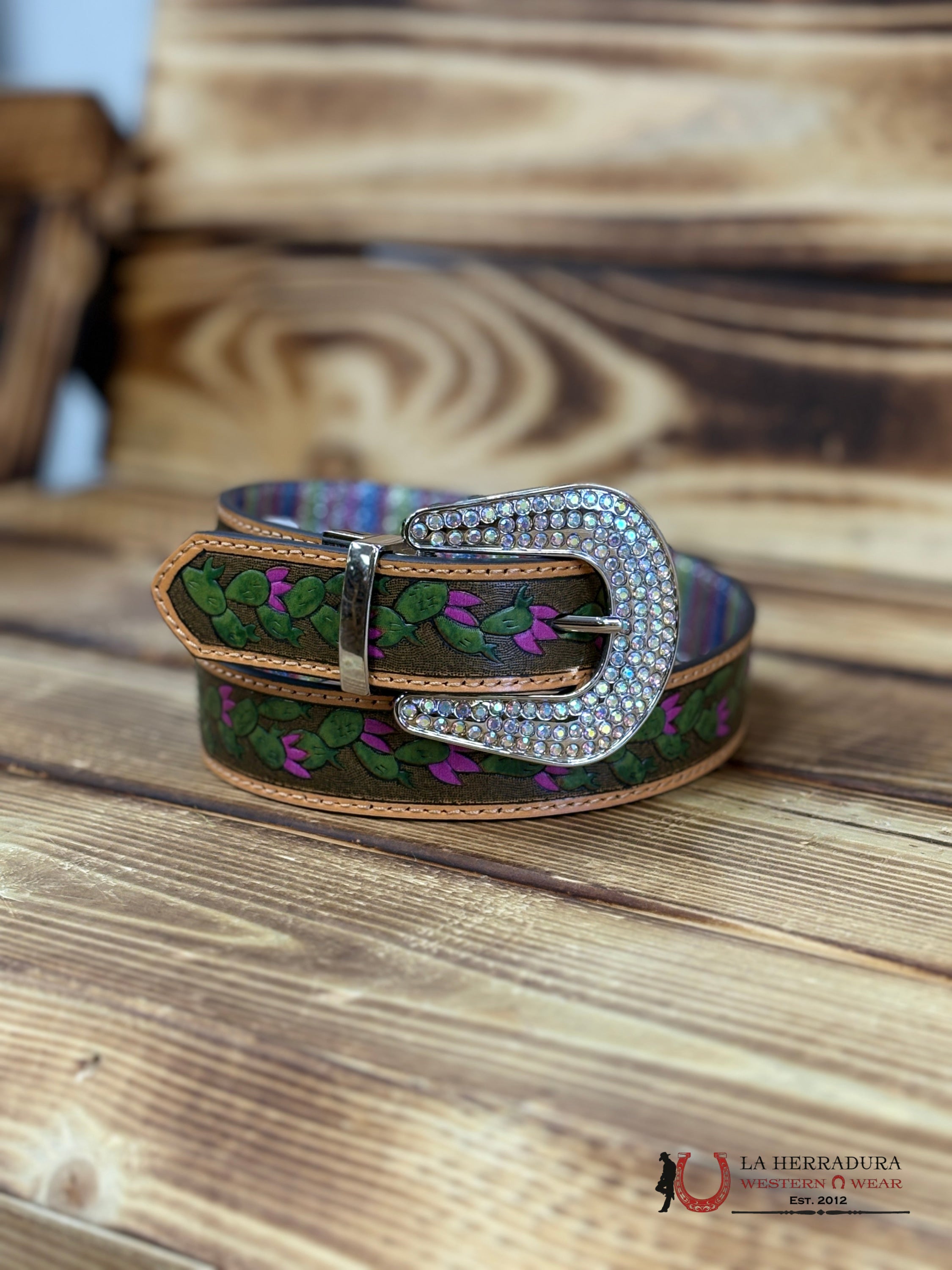 ANGEL RANCH GIRLS DOUBLE SIDED CACTUS SPARKLE BELT- D130001697 NIÑOS