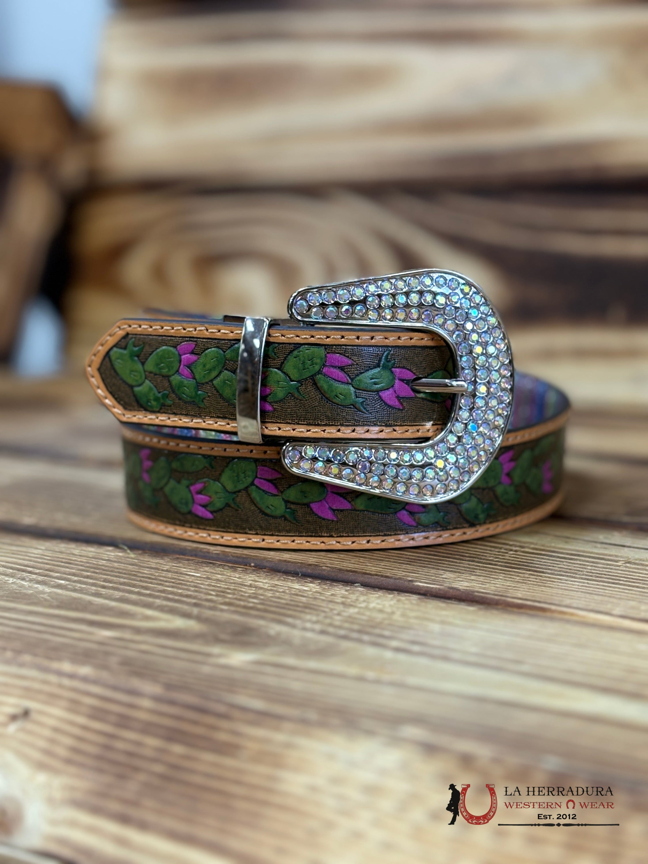 ANGEL RANCH GIRLS DOUBLE SIDED CACTUS SPARKLE BELT- D130001697 NIÑOS