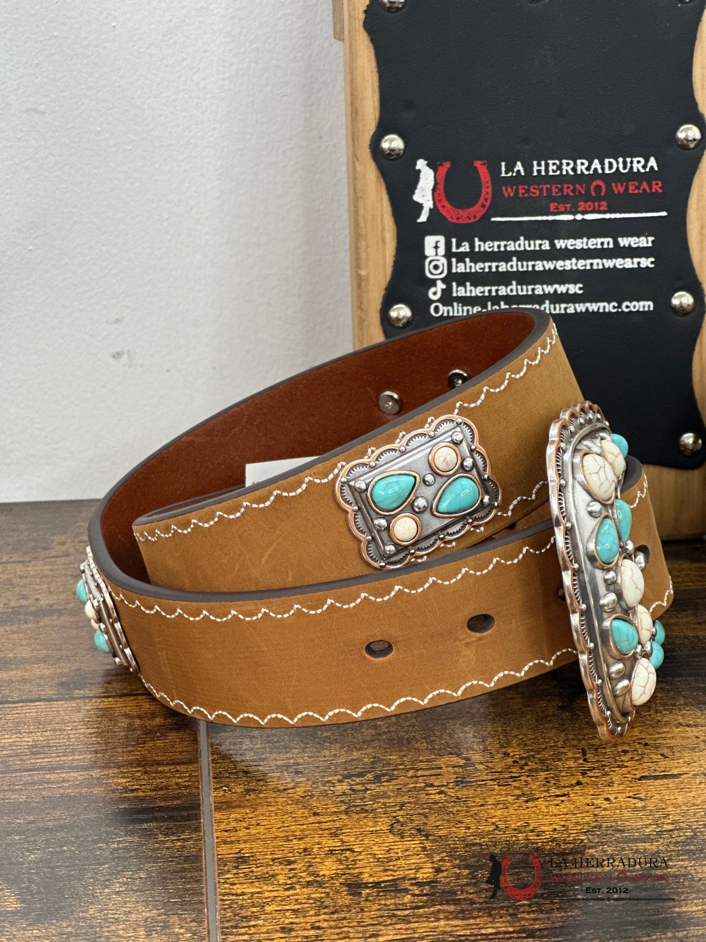 Angel Ranch Orix White Turq Belt Cinturones Mujeres