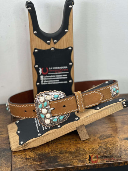 ANGEL RANCH ORIX WHITE TURQ BELT D140007502