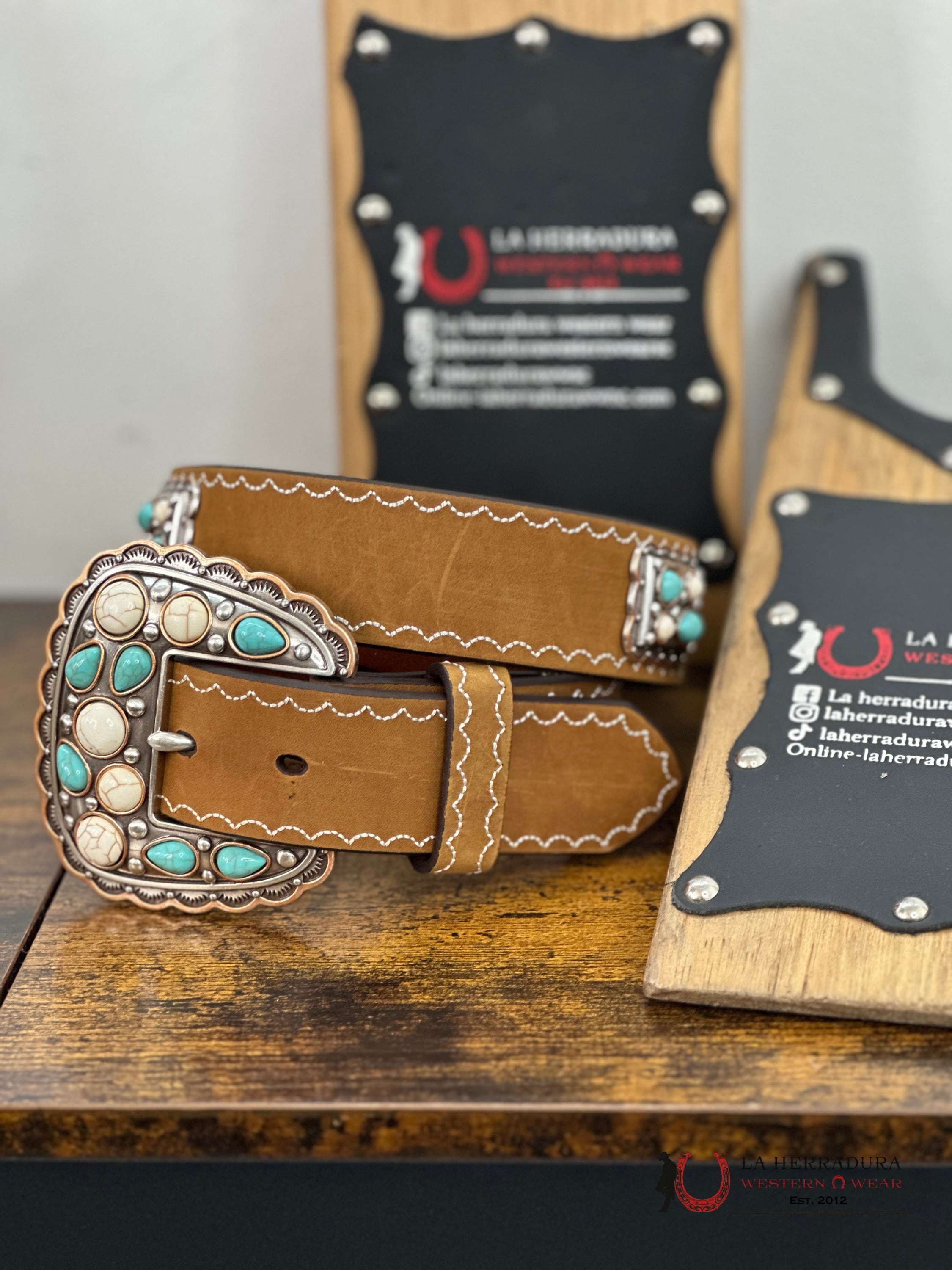 Angel Ranch Orix White Turq Belt Cinturones Mujeres