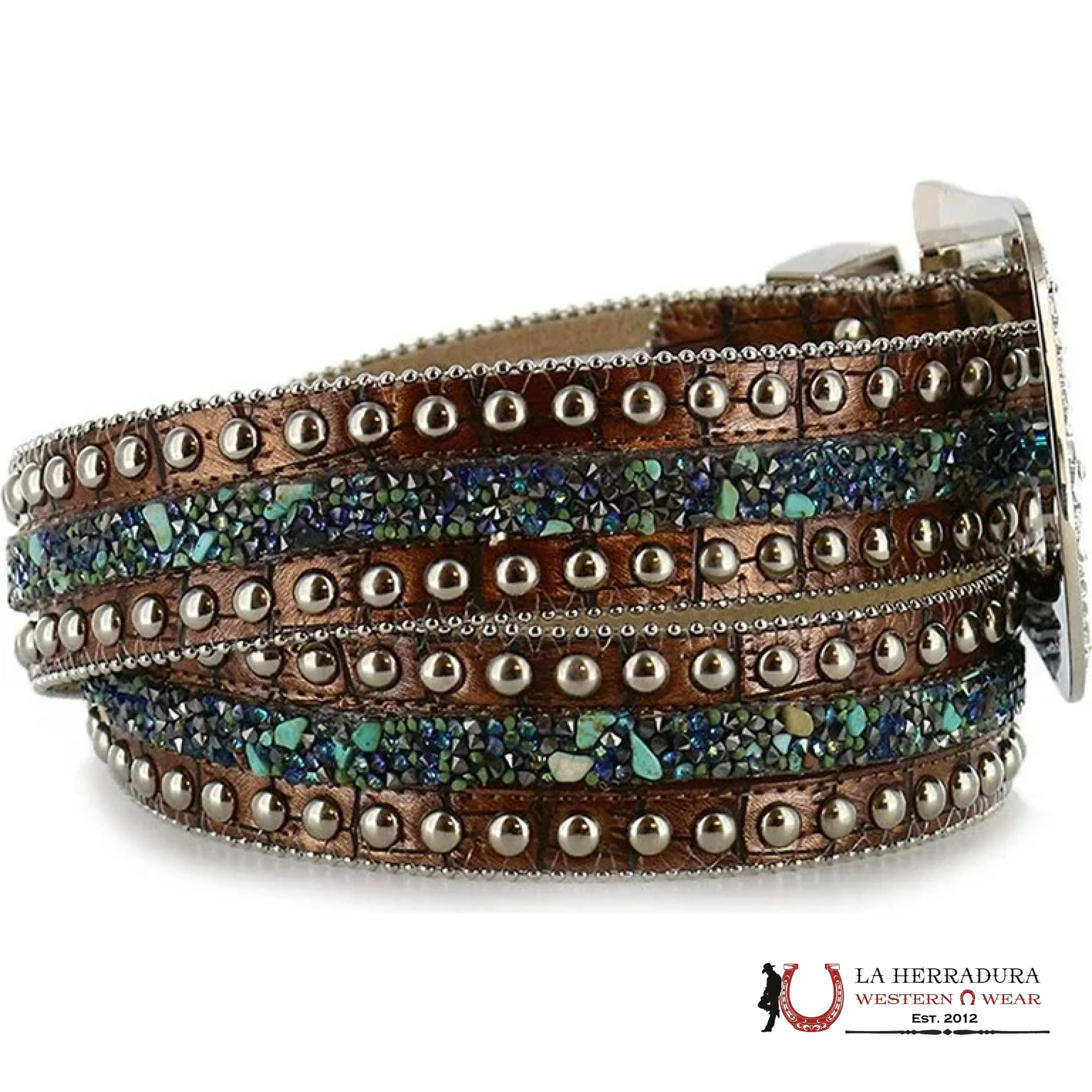 Angel Ranch Tourquoise Stud & Stone Belt Cinturones Mujeres