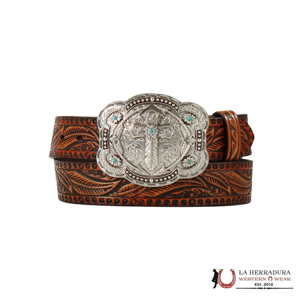 ANGEL RANCH WOMENS COÑAC WITH SILVER BUCKLE- D140008608