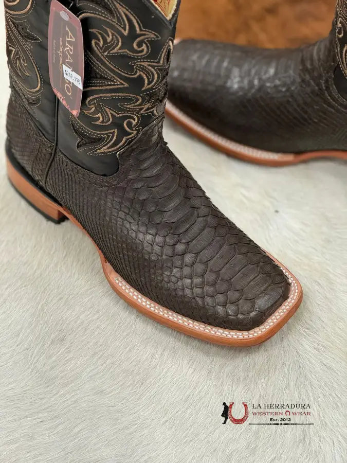 Arango Boots Nobuck Tobacco Python Botas Hombres