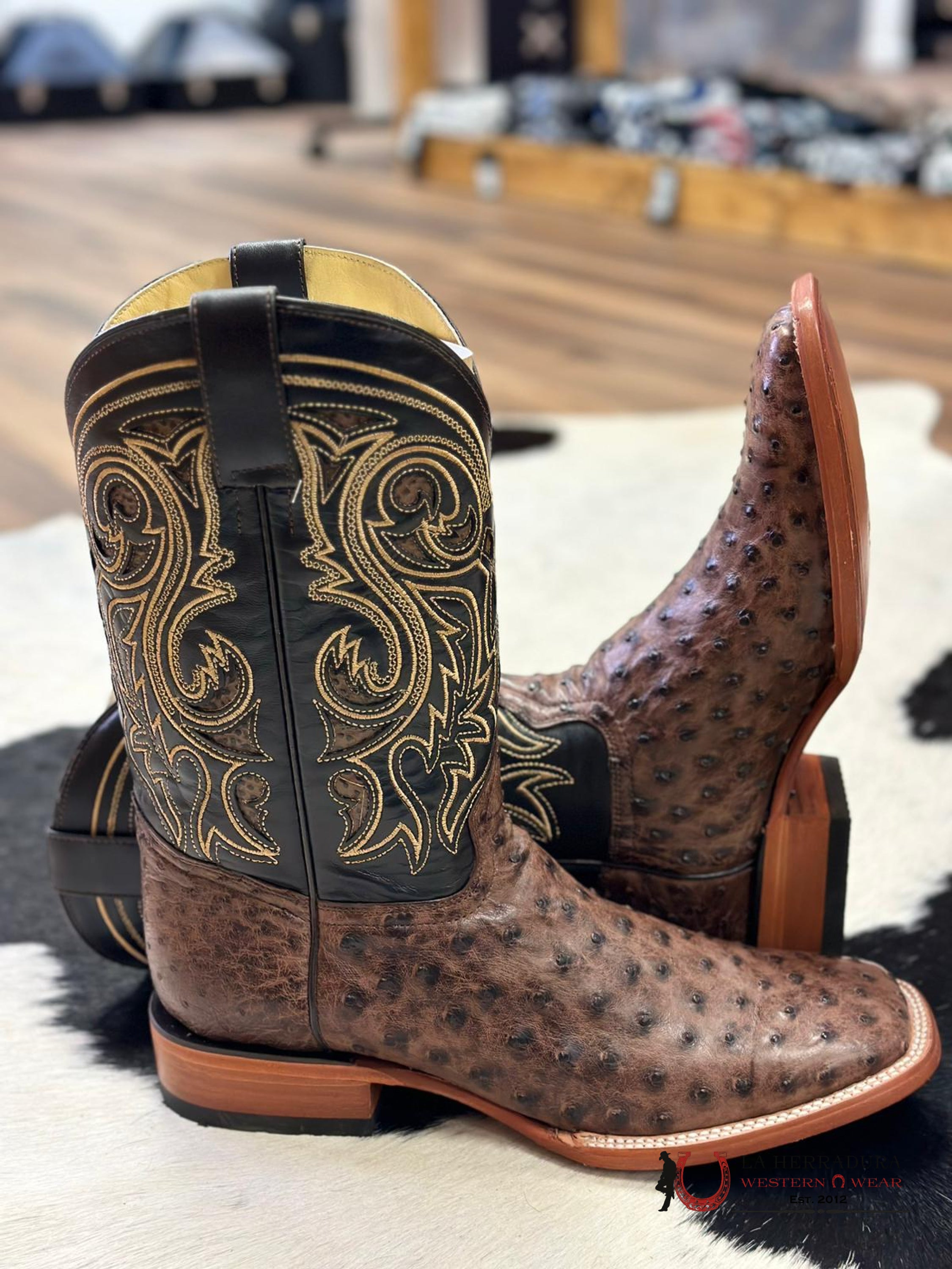 Arango Boots Pro-Rodeo Exotic Ostrich Tabaco Botas Hombres