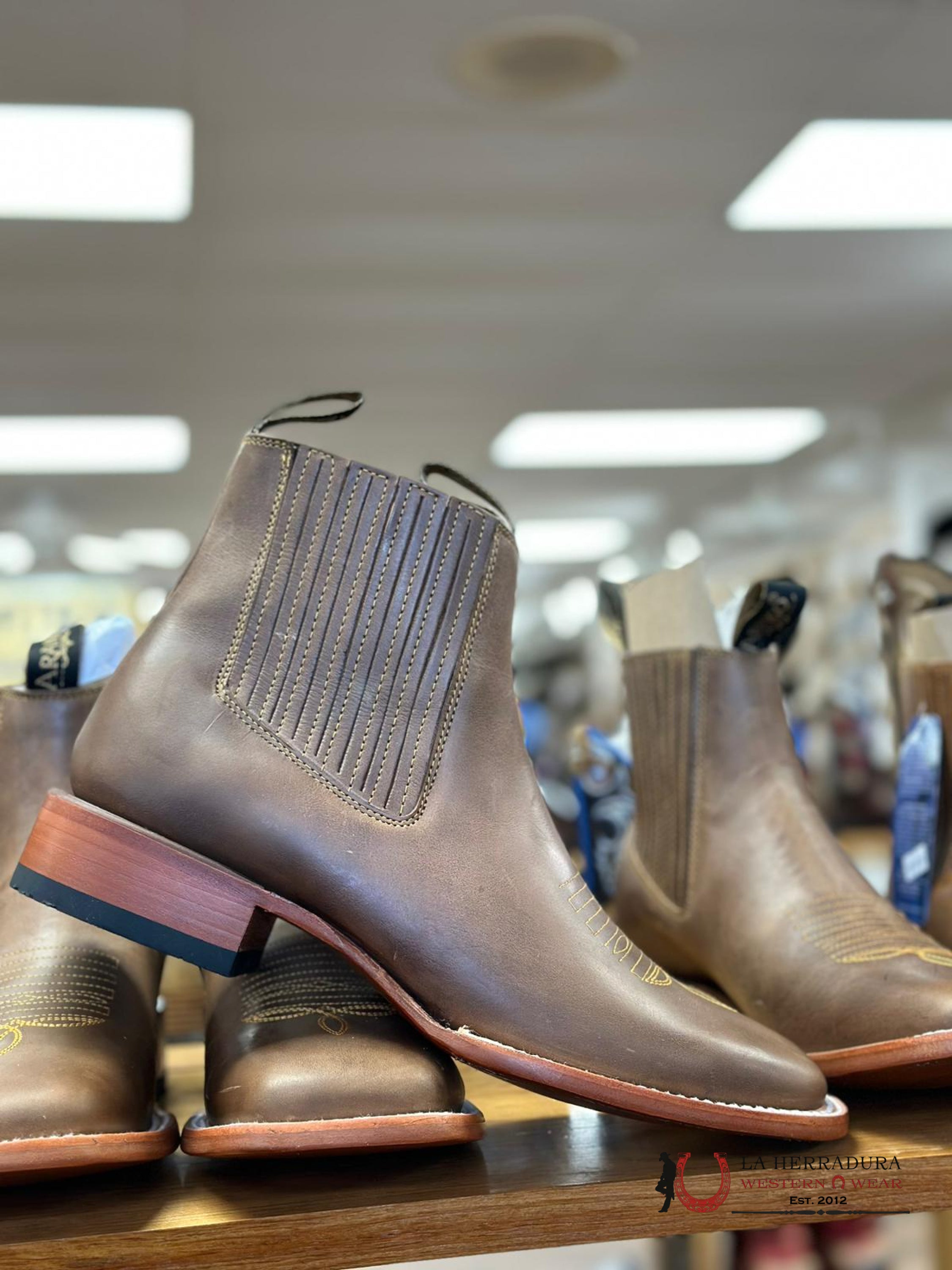 Arango Men’s Square Toe Botines Brown Botas Hombres