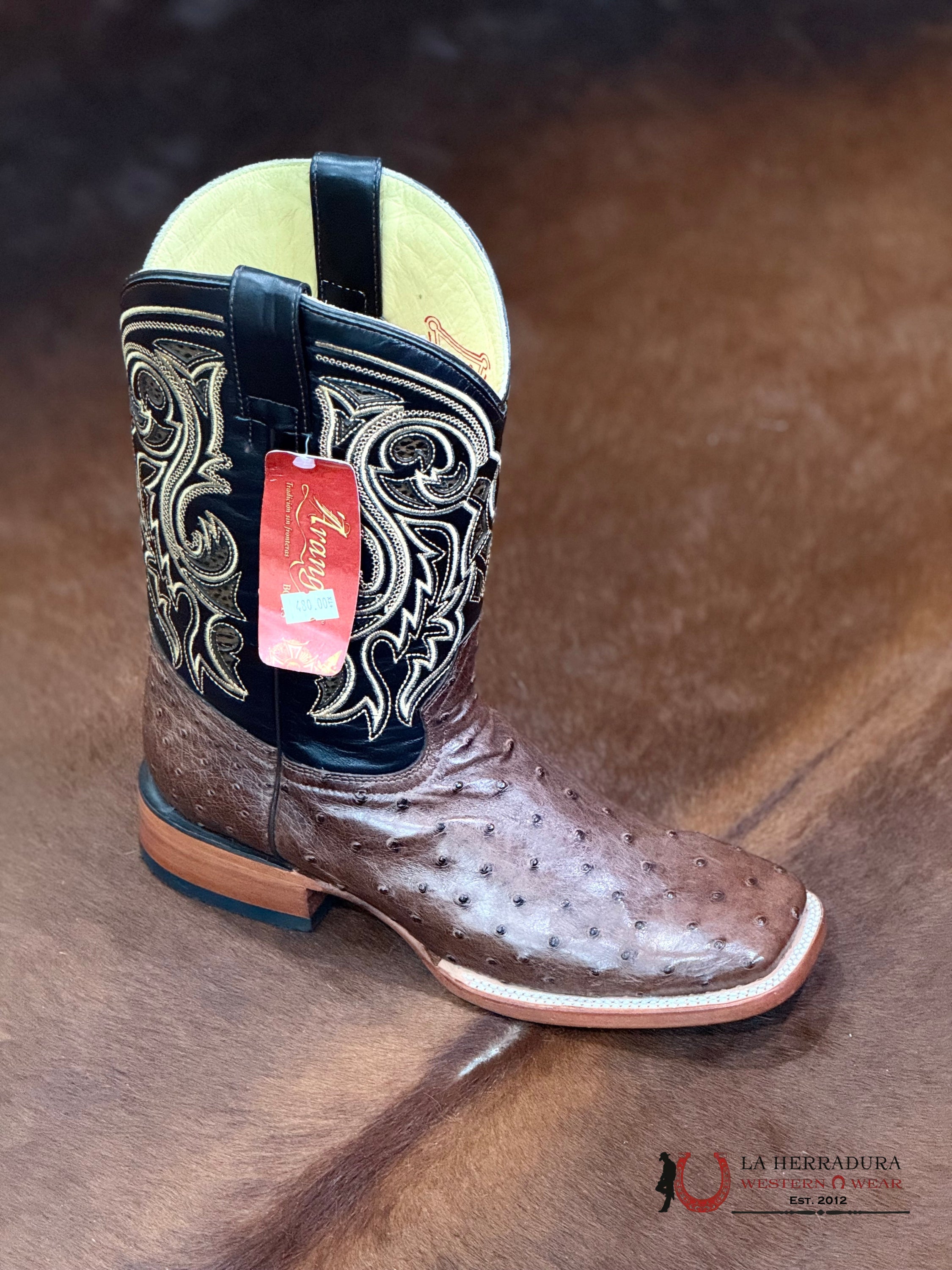 ARANGO MENS AVESTRUZ TABACO MD PRO-RODEO 4802 BOTAS HOMBRES