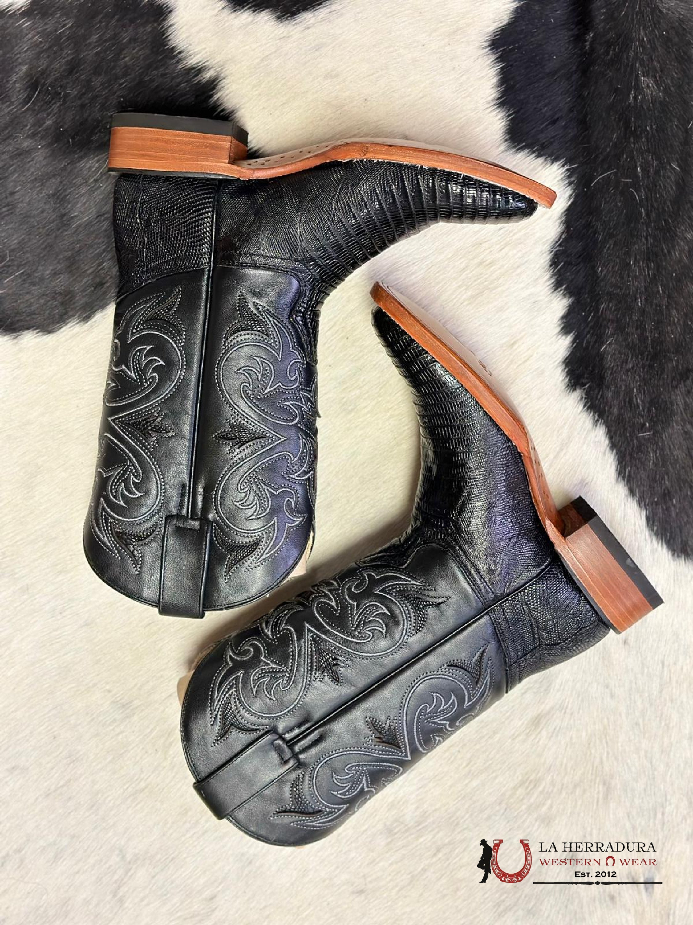 Arango Boots Pro-Rodeo Exotic Lizard Black Botas Hombres