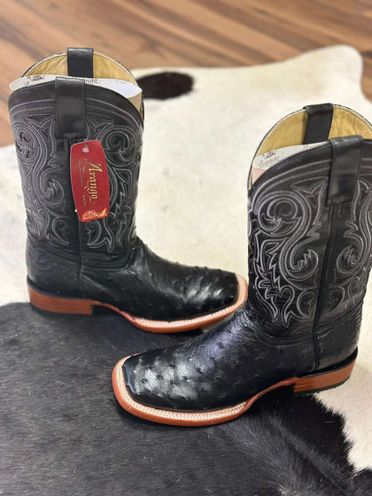 ARANGO PRO-RODEO BOOTS EXOTIC BLACK OSTRICH 1RA