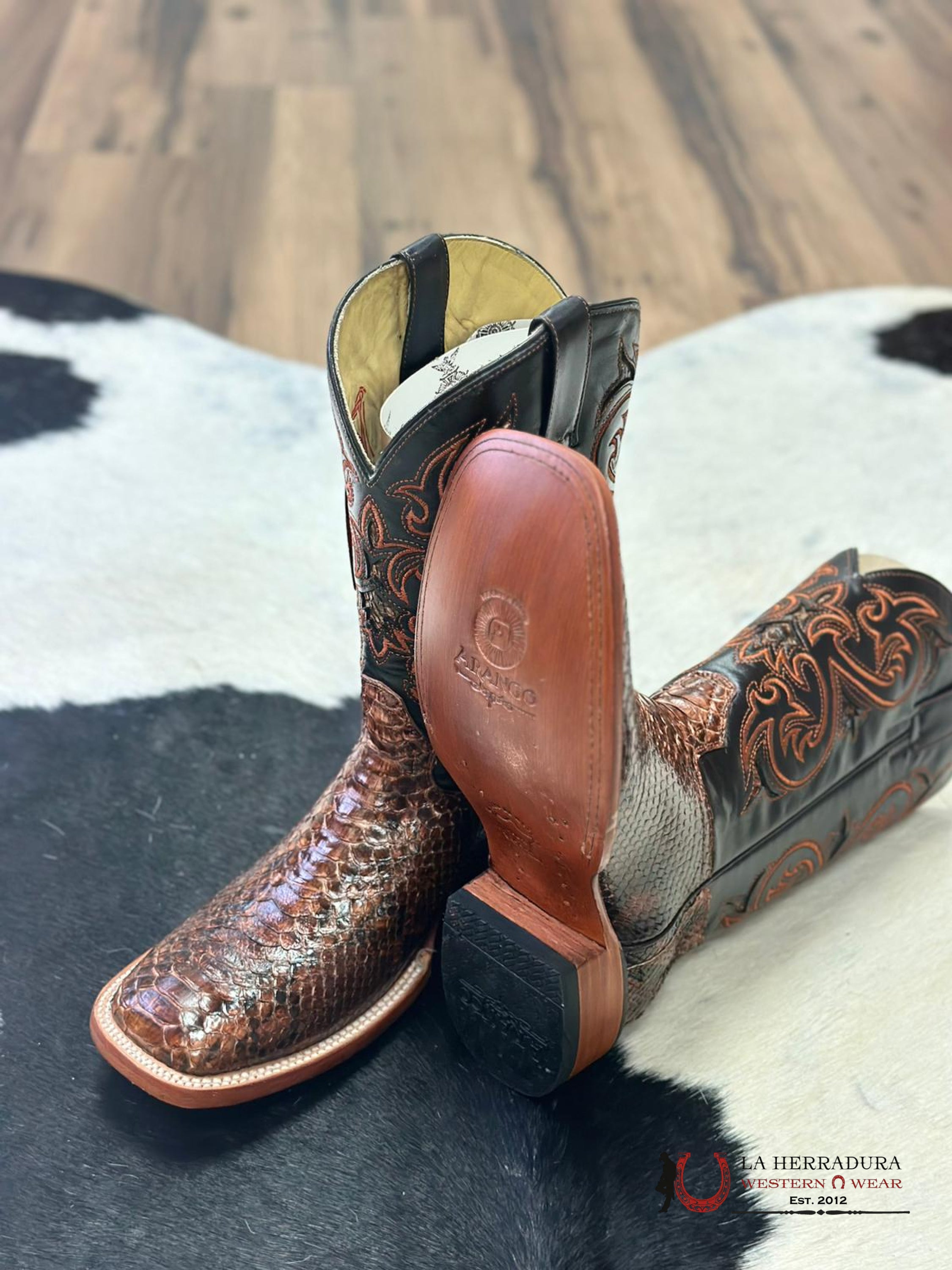 Arango Boots Pro-Rodeo Exotic Python Cogñac Botas Hombres