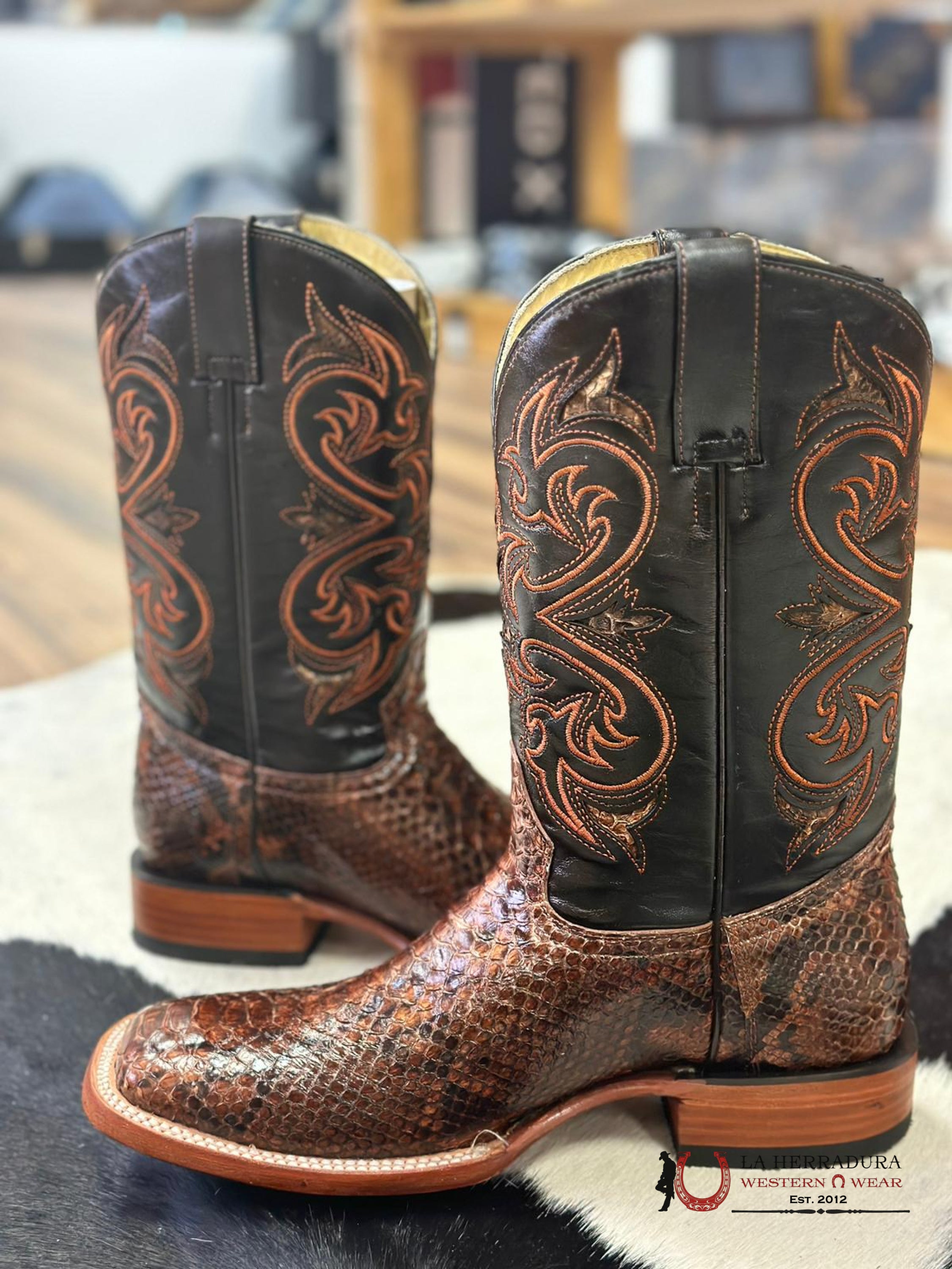 Arango Boots Pro-Rodeo Exotic Python Cogñac Botas Hombres