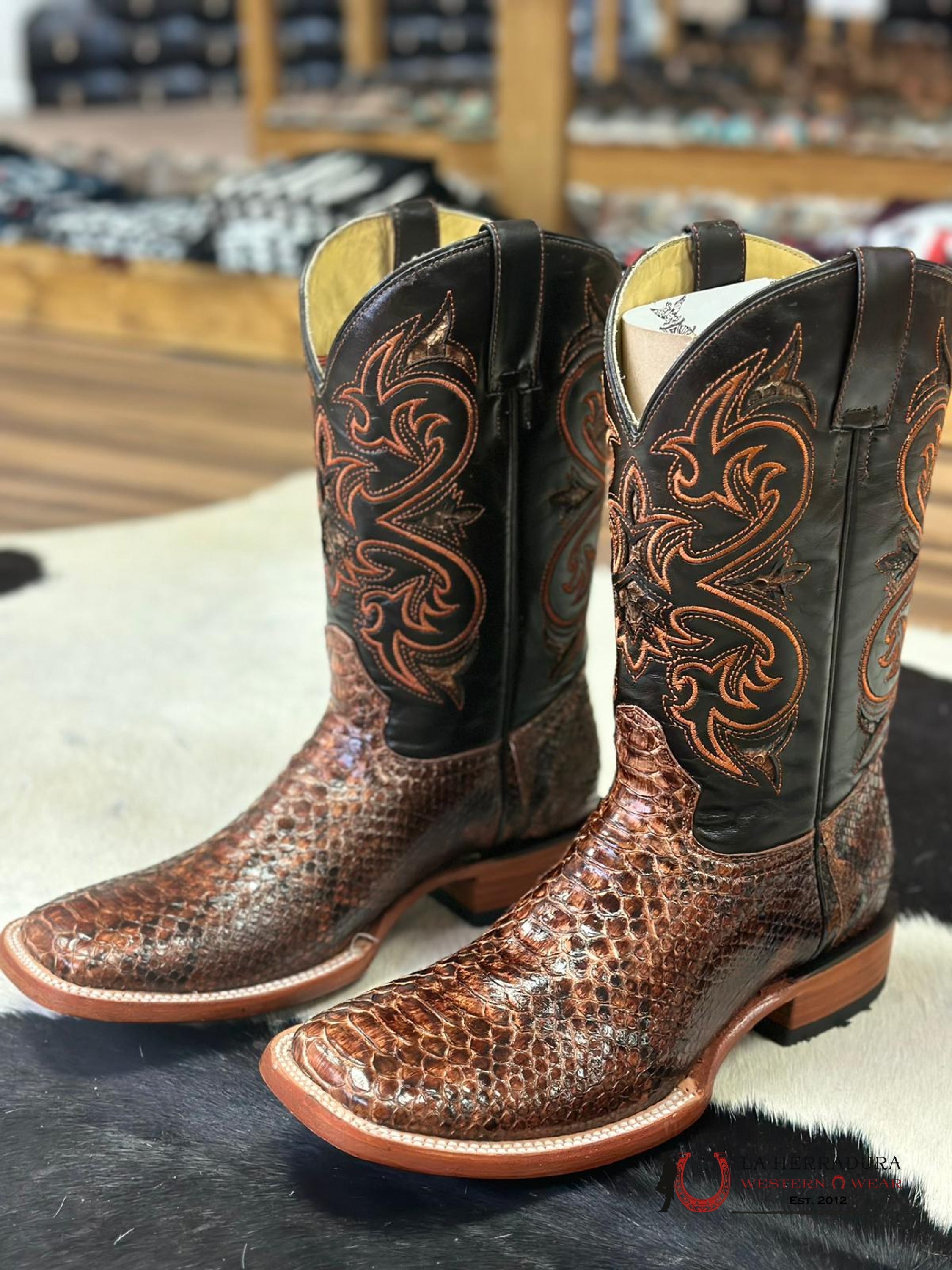 Arango Boots Pro-Rodeo Exotic Python Cogñac Botas Hombres