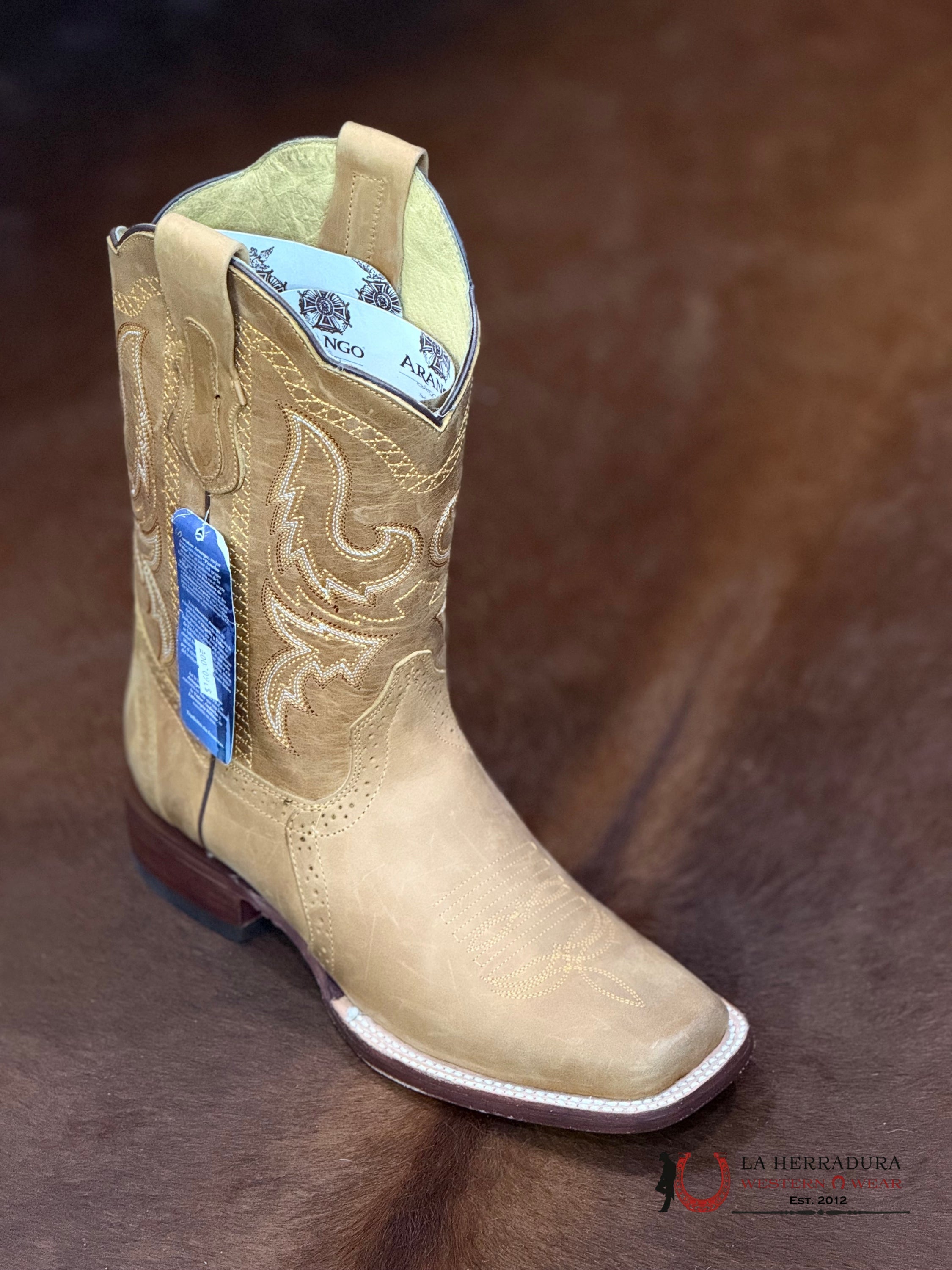 ARANGO RODEO PBR CRAZY GRASSO TAN 4006 BOTAS HOMBRES