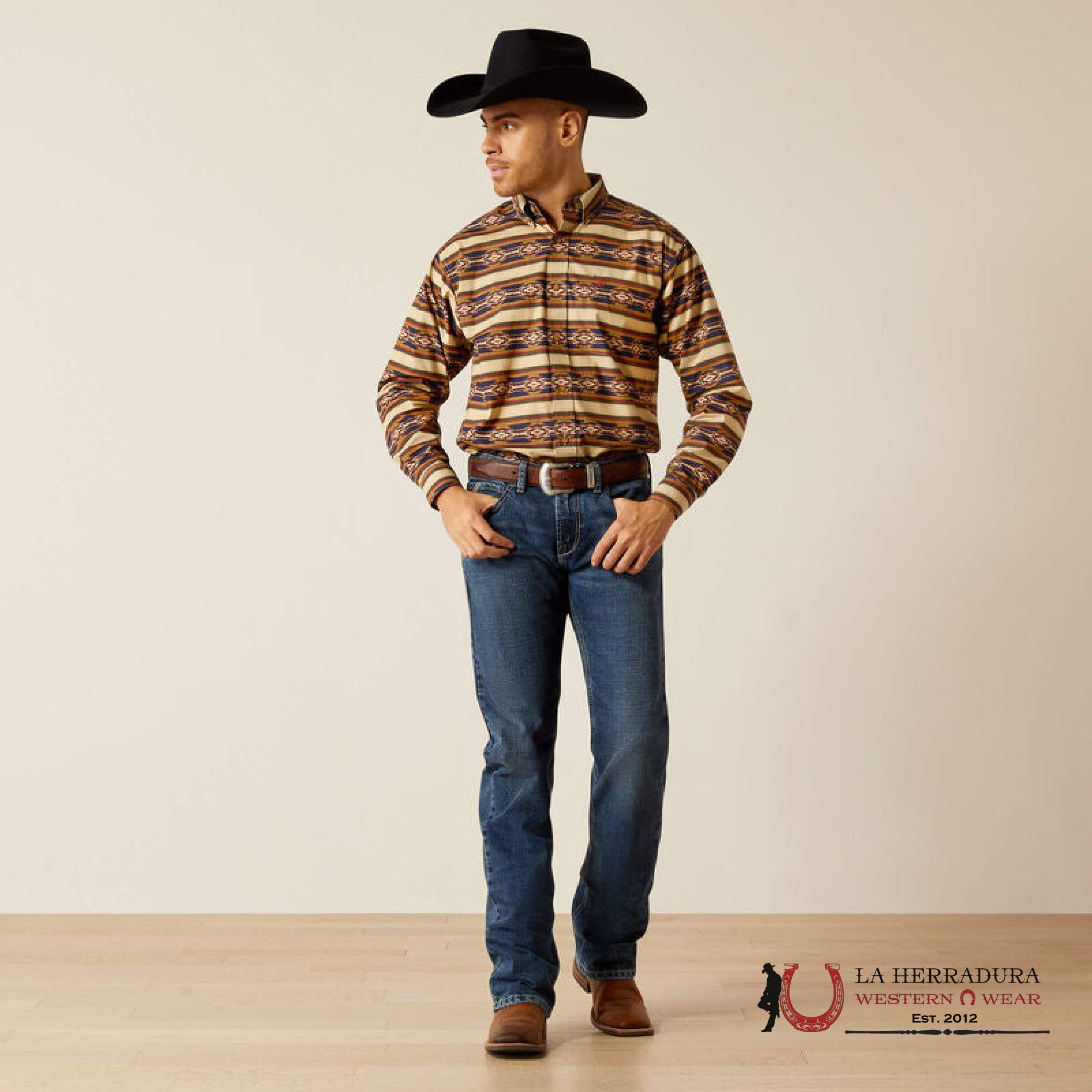 Ariar Stanford Long Sleeve Shirt Khaki Classic Fit - 2370 Ropa Hombres