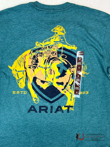 ARIAT ABILENE SHIELD SHORT SLEEVE DARK TEAL HEATHER T-SHIRT