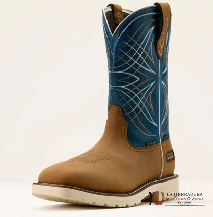 ARIAT WORK ACTIVATOR H2O PUNTA BLANDA MARRÓN POLVO/AZUL CUENCA CUADRADA ANCHA 10060895