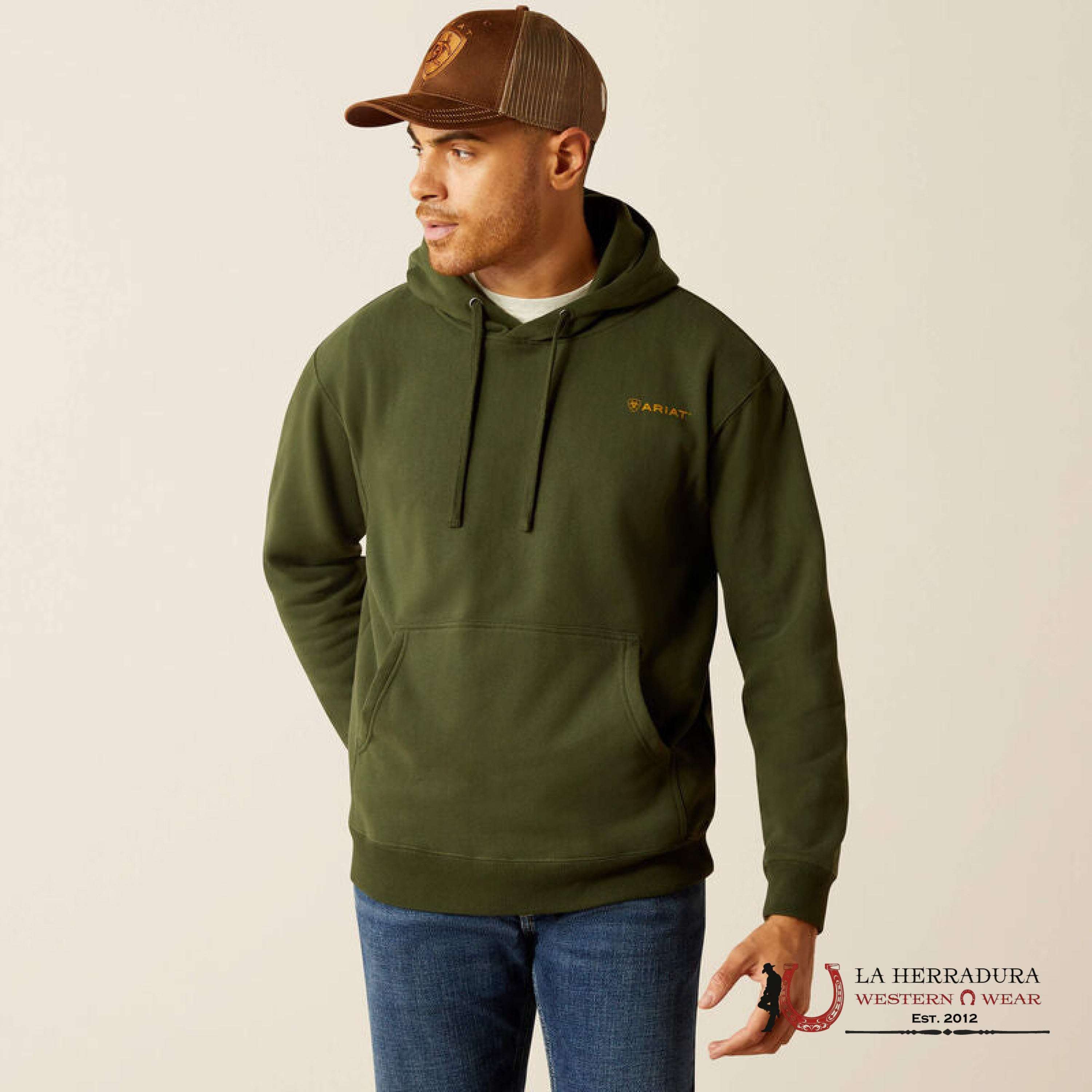 Ariat Barbwire Skull Hoodie Dark Green-10052461