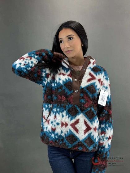 ARIAT BERBER SNAP FRINT SWEATSHIRT PLAINSVIEW PRINT  P28268