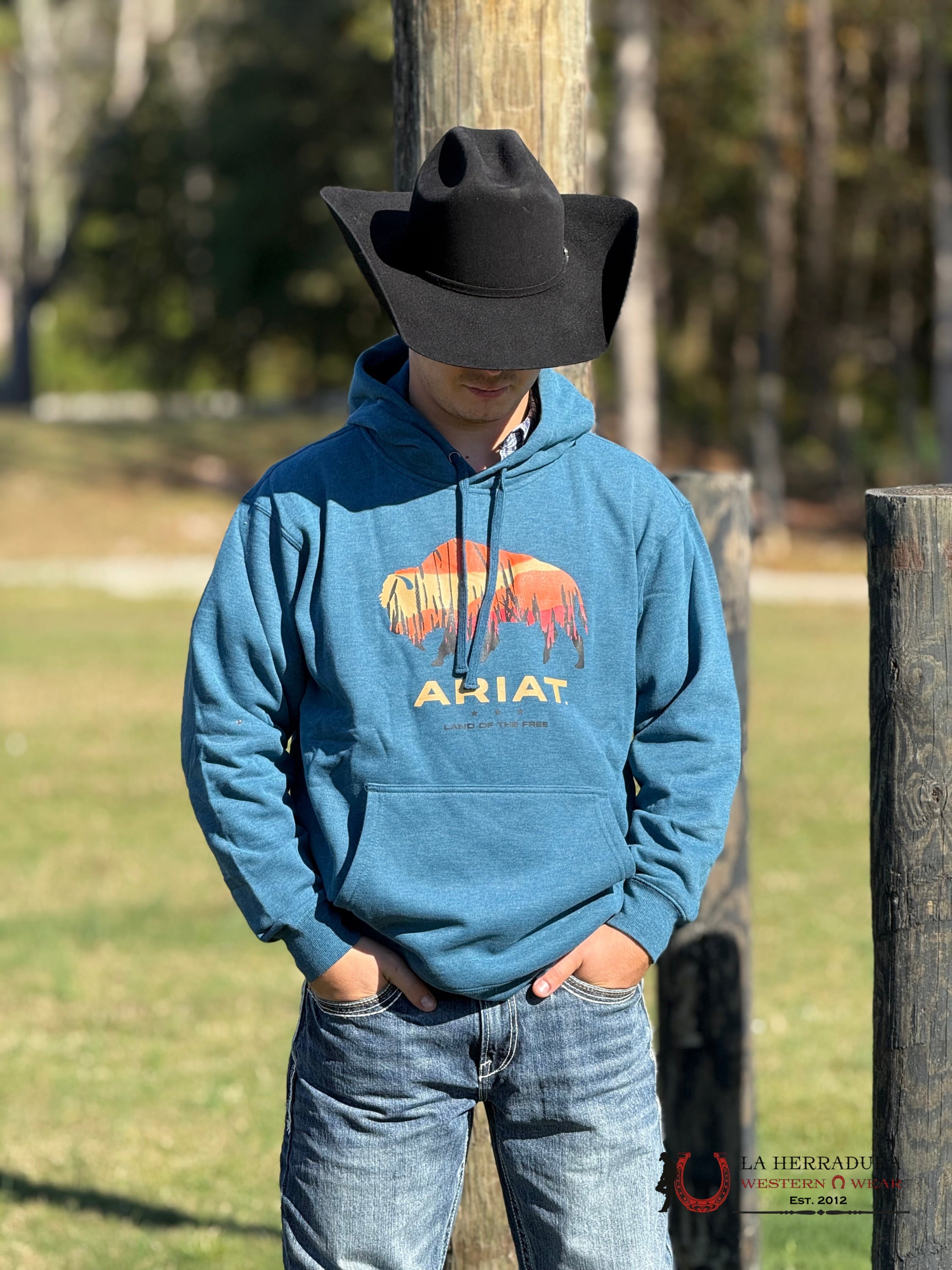 Ariat Bison Plains Hoodie Hydra Heather - 2459 Ropa Hombres