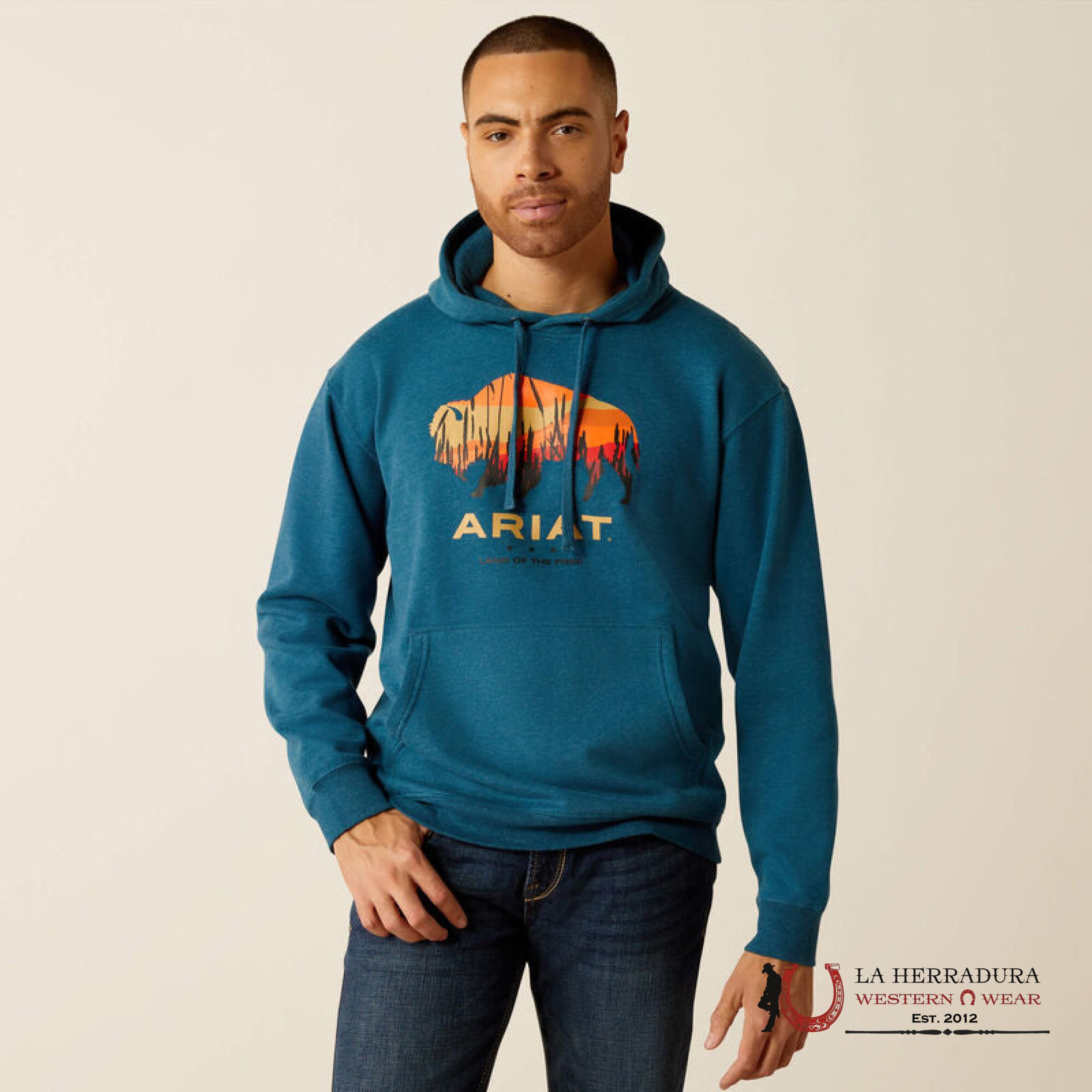 Ariat Bison Plains Hoodie Hydra Heather - 2459 Ropa Hombres