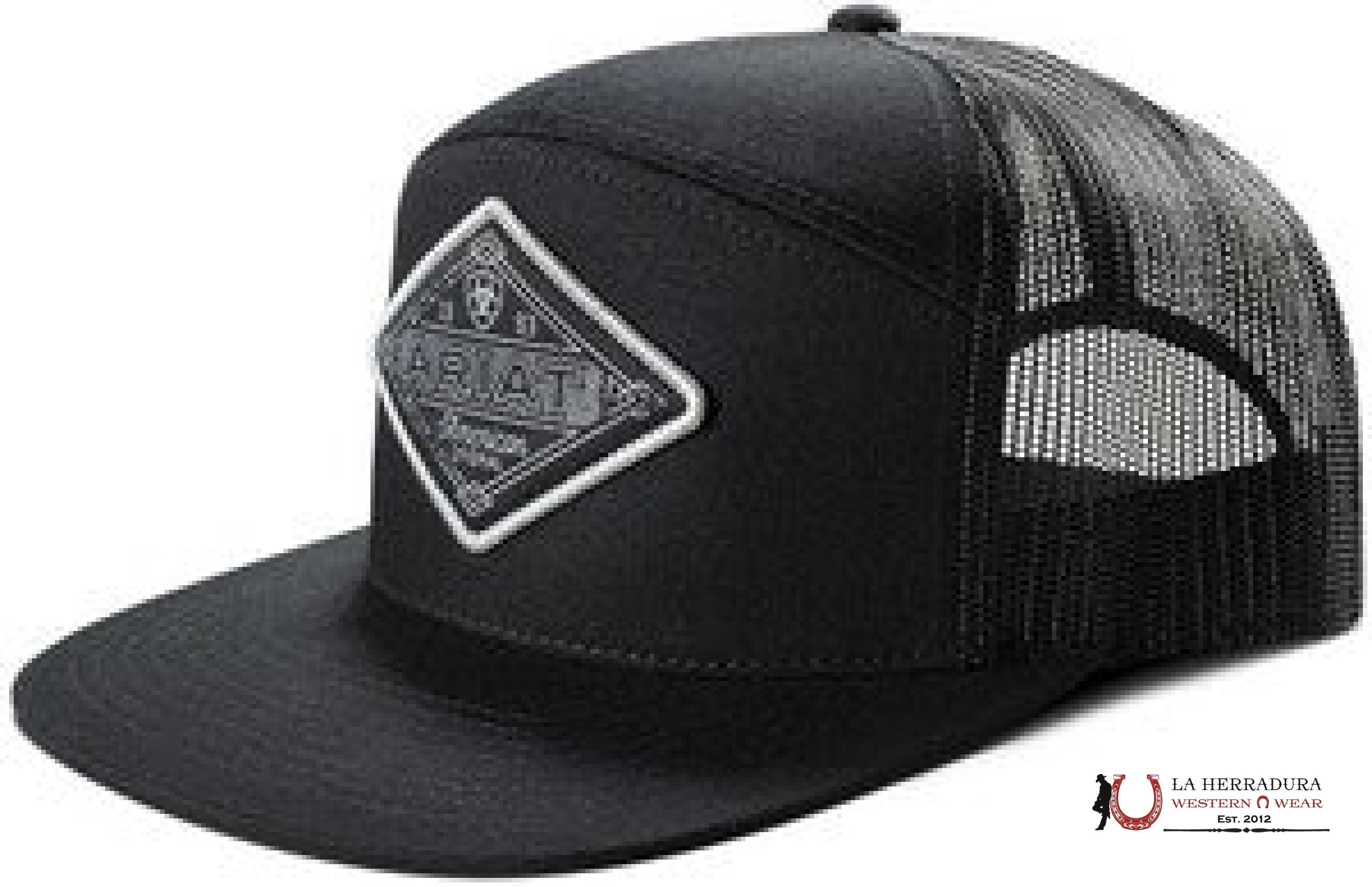 ARIAT BLACK CAP W WHITE STITCHING LOGO CAPS MENS GORRAS HOMBRES