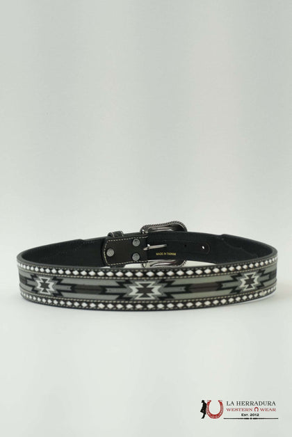 Cinturón ARIAT AZTECA BLANCO Y NEGRO BORDADO-A1041901