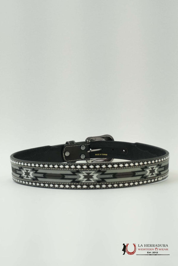 ARIAT BLACK & WHITE AZTEC STITCH BELT-A1041901