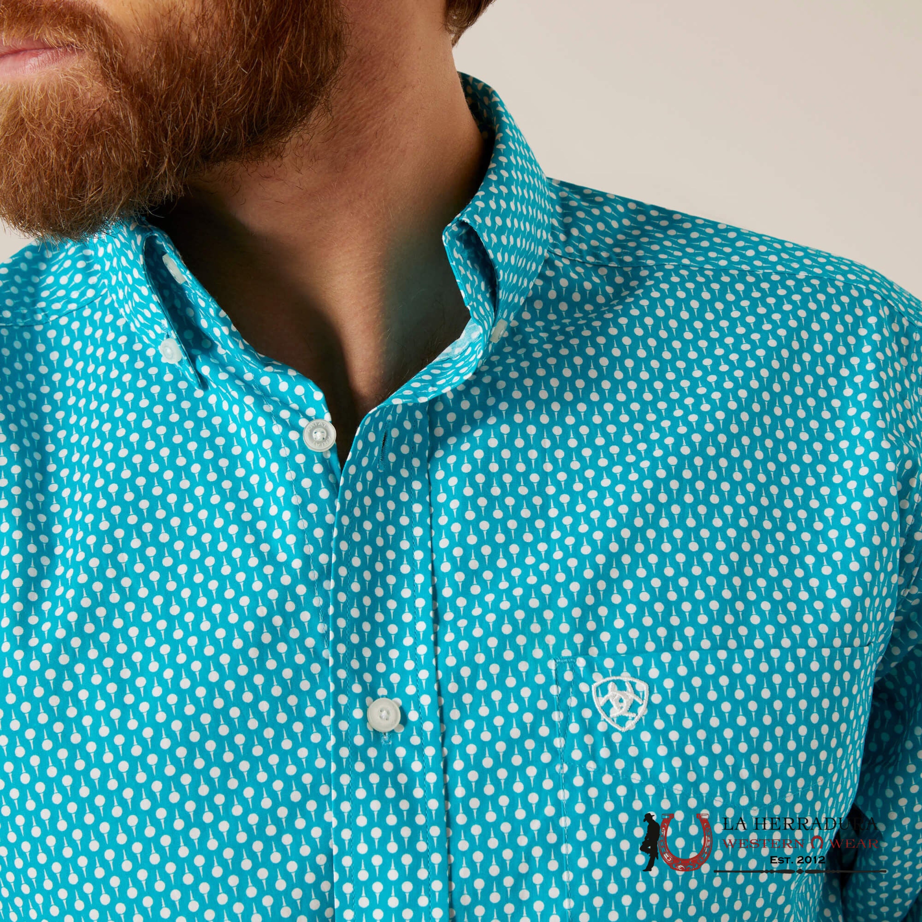 Ariat Blaine Fitted Long Sleeve Shirt Lanai Turquoise - 6193 Ropa Hombres