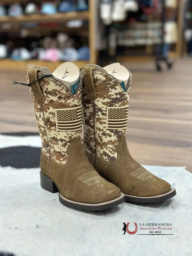 Ariat Boots Patriot Antique Mocha Print Niños