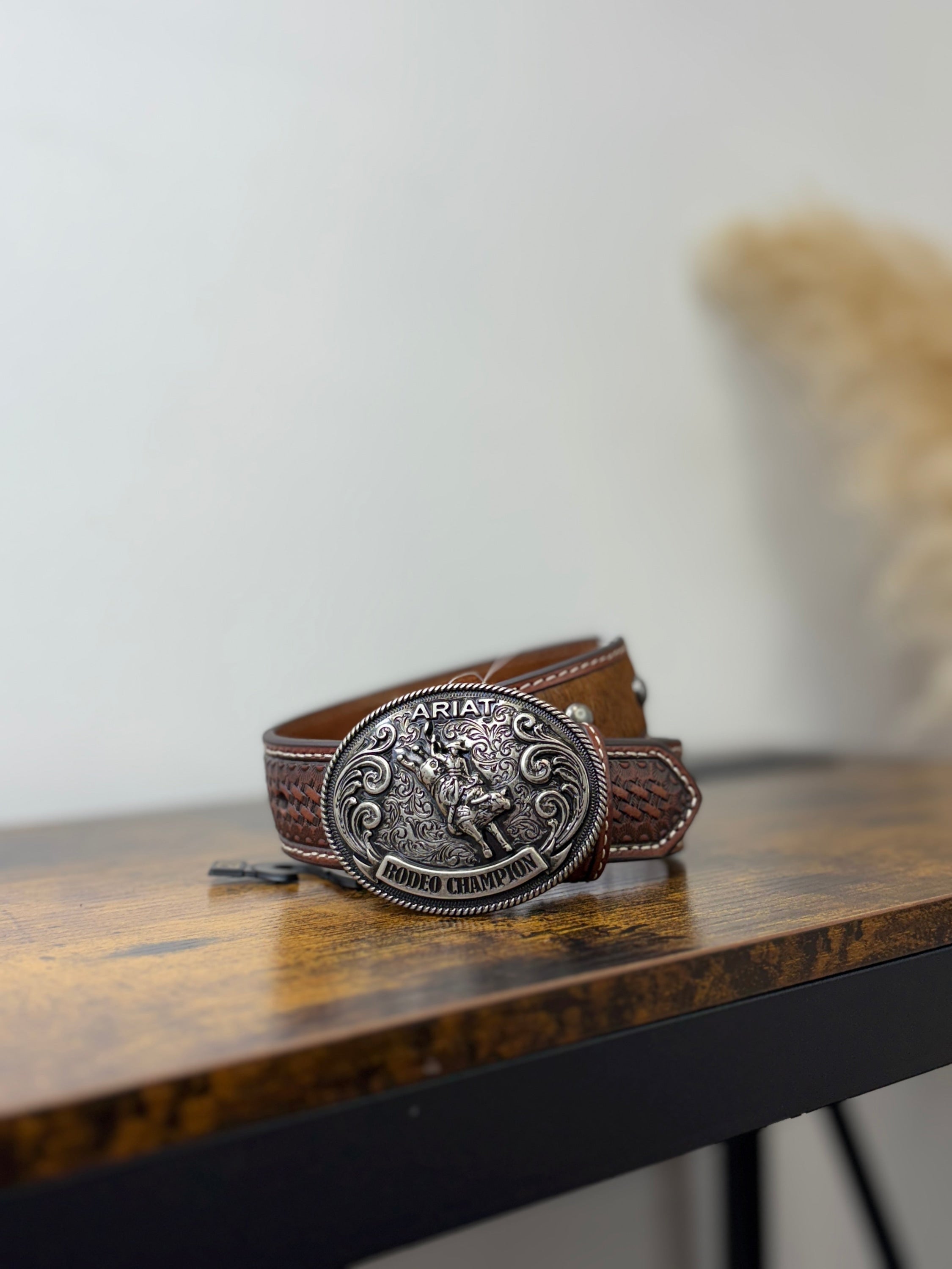 ARIAT BOYS BROWN COWHIDE BELT- A1305608 NIÑOS