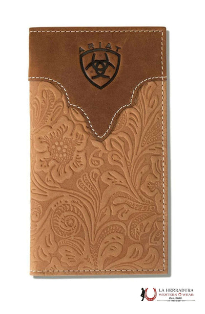 CARTERA DE RODEO ARIAT CAFÉ GRABADA A MANO - A3555502