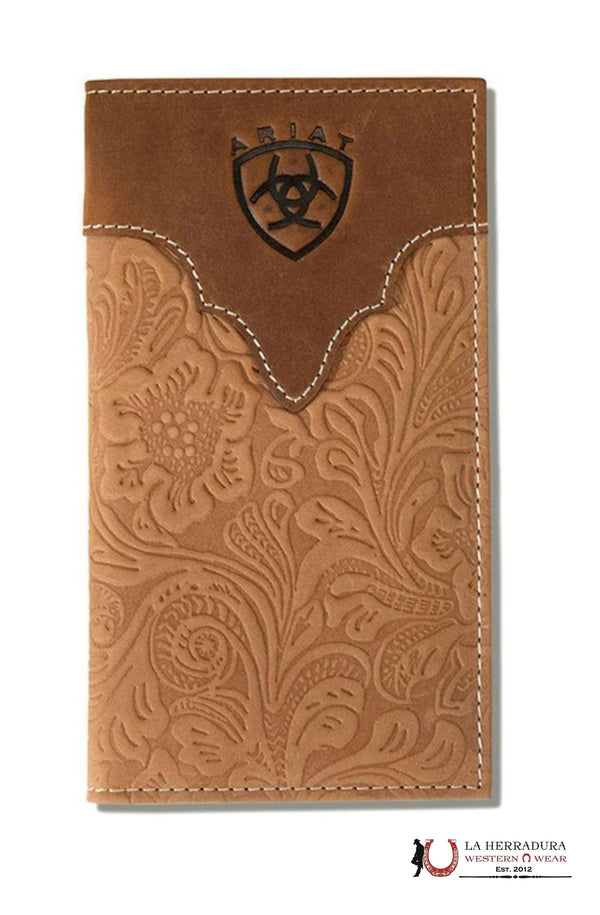 ARIAT BROWN HAND TOOLED RODEO WALLET- A3555502