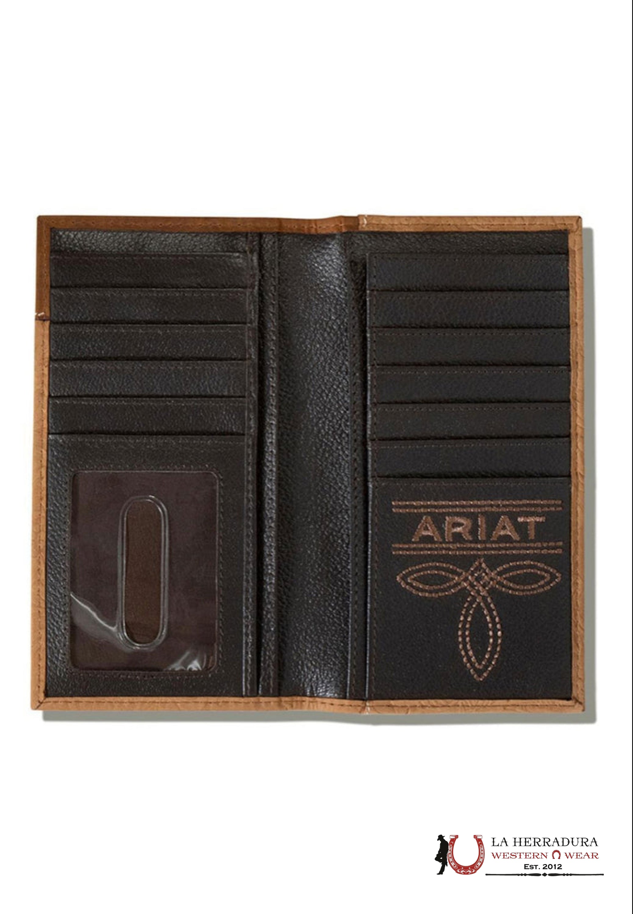 ARIAT BROWN HAND TOOLED RODEO WALLET- A3555502 ACCESORIOS