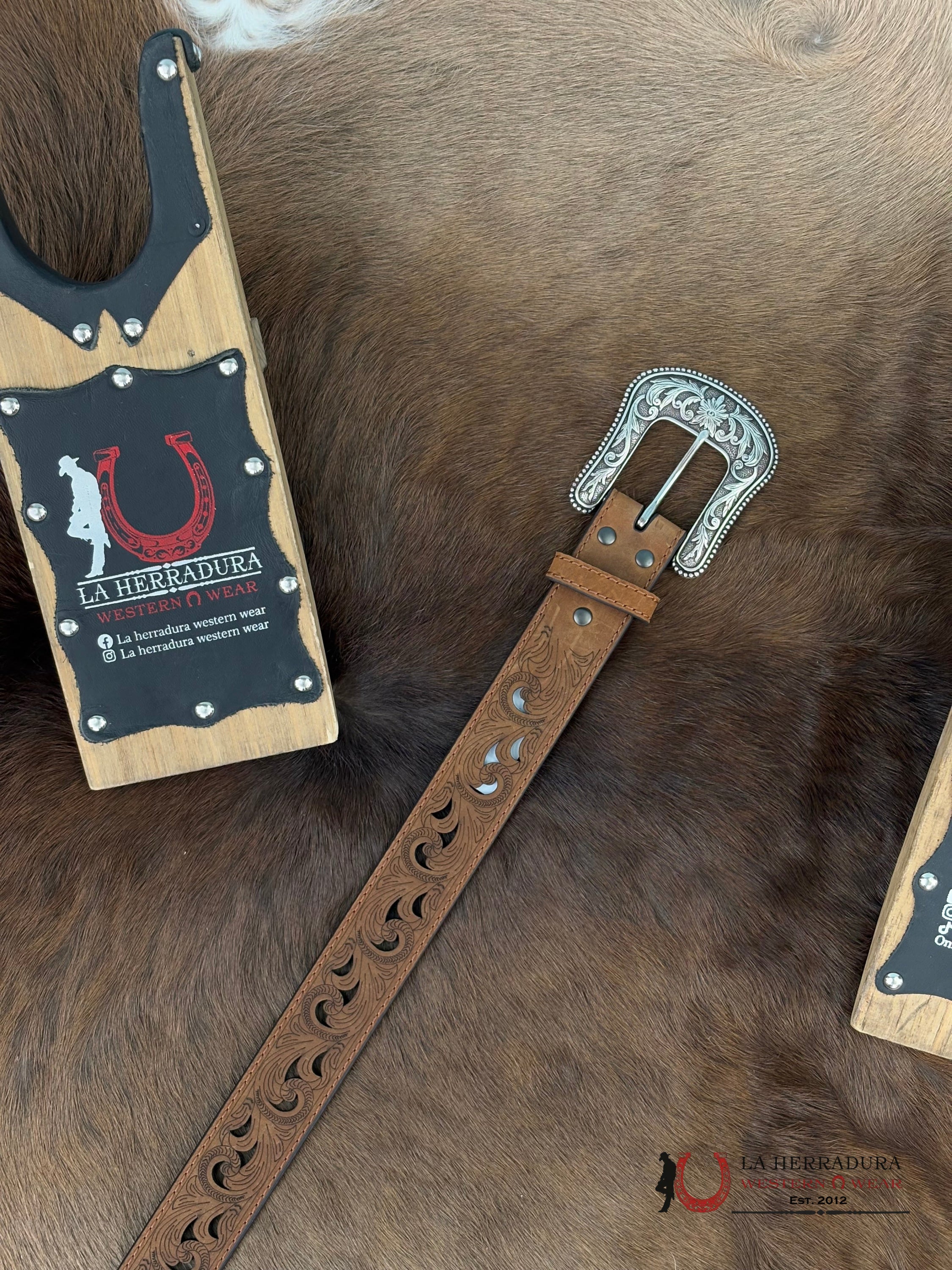 Ariat Brown Leather Belt Cinturones Mujeres