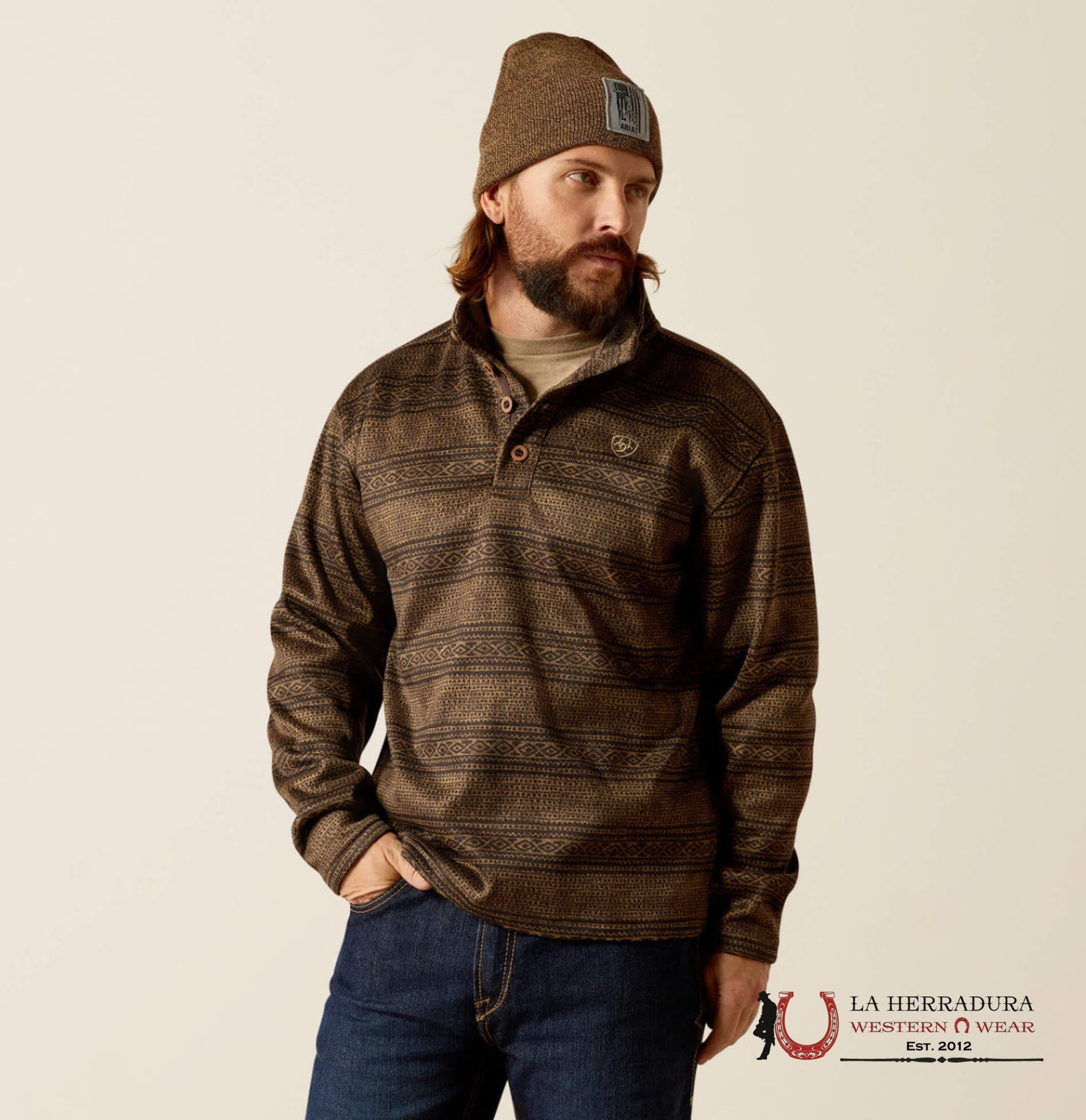 Ariat Brown Southwest Serape Wesly Sweater-2698 Ropa Hombres