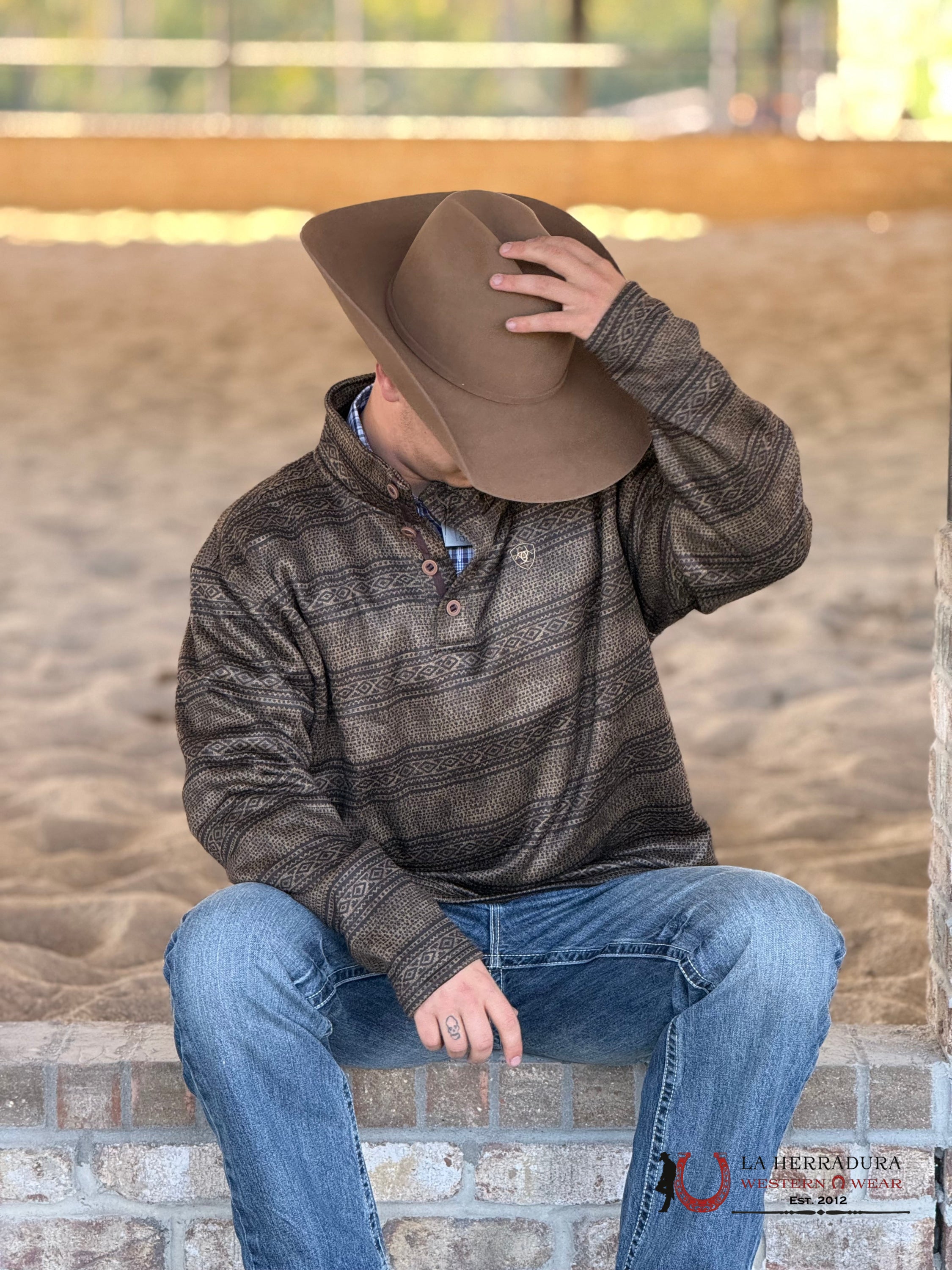 Ariat Brown Southwest Serape Wesly Sweater-2698 Ropa Hombres