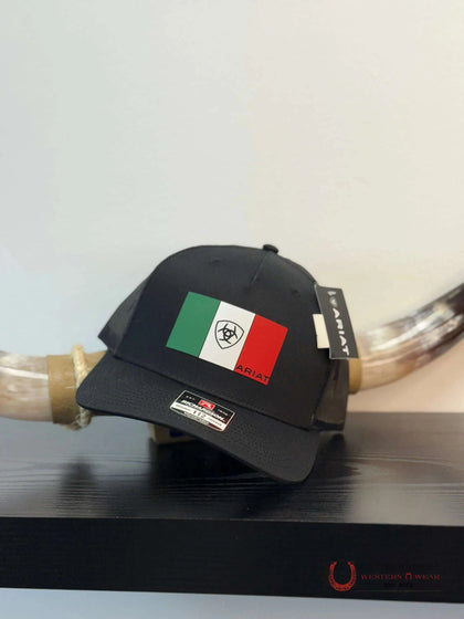 ARIAT GORRA NEGRA BANDERA DE MÉXICO