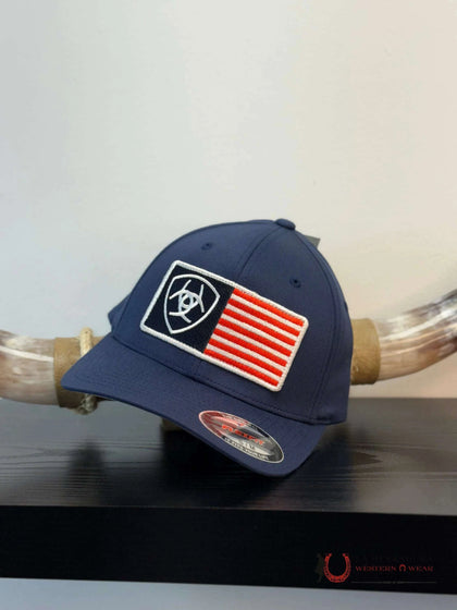 GORRA AZUL ARIAT CON BANDERA ESTADOUNIDENSE