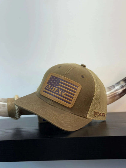 GORRA ARIAT MARRÓN CLARO Y BEIGE