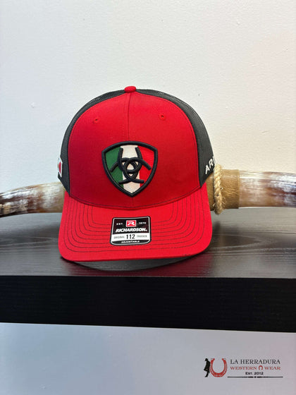 GORRA ARIAT ROJA CON LOGO DE MÉXICO A COLOR