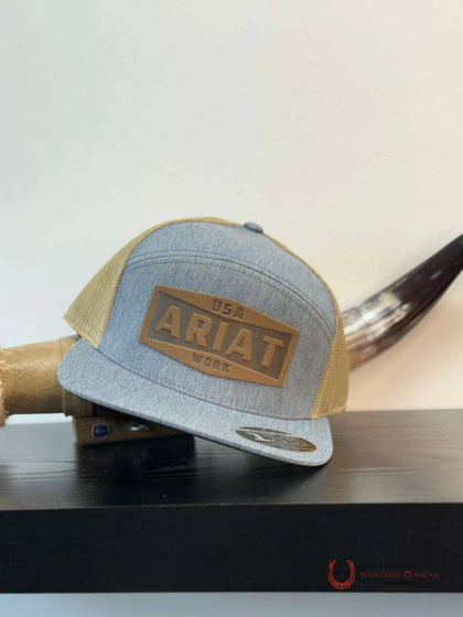 GORRA ARIAT AZUL CLARO CON MARRÓN CLARO