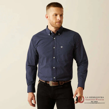 CAMISA ARIAT CARMINE DE MANGA LARGA AZUL MARINO CORTE CLÁSICO - 10054672