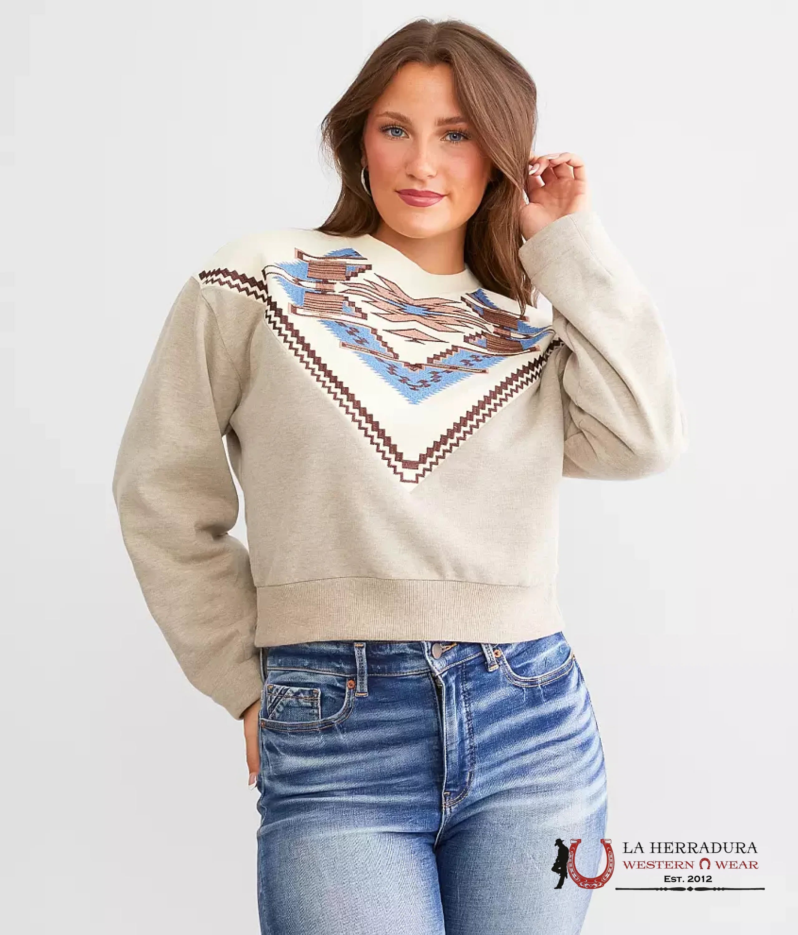 ARIAT CHIMAYO EMBROIDERY SWEATER SHIRT 10046283 ROPA MUJERES