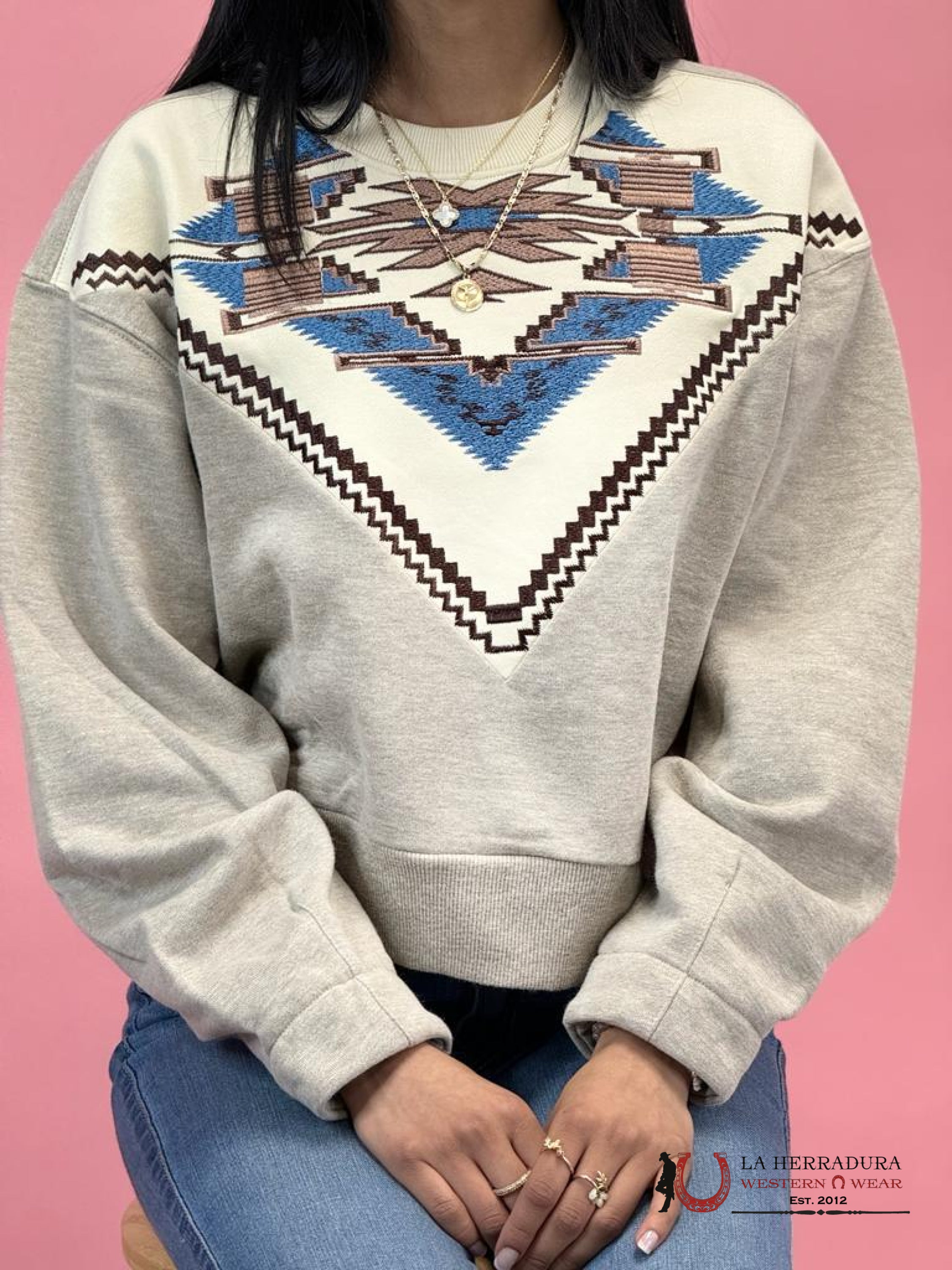 Ariat Chimayo Embroidery Sweater Shirt-4192 Ropa Mujeres